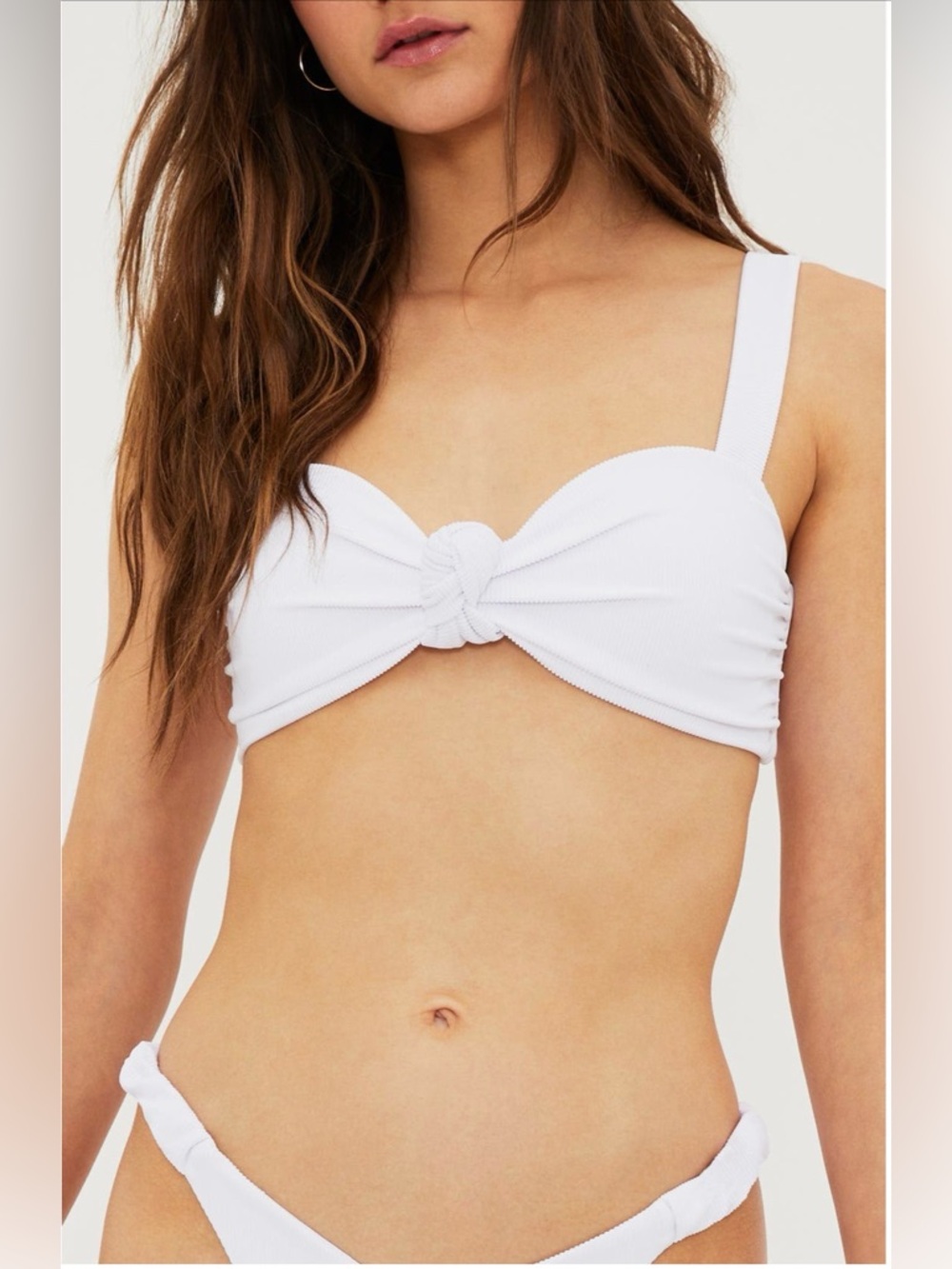 BEACH Riot NWT Sophia knot Front Bikini top size M white